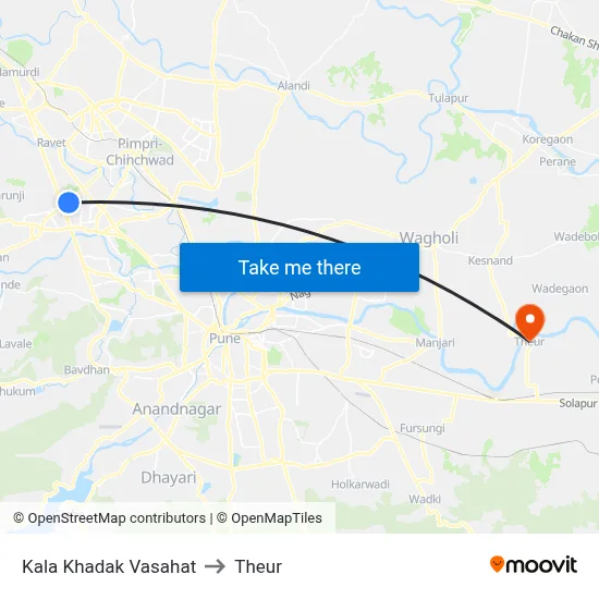 Kala Khadak Vasahat to Theur map