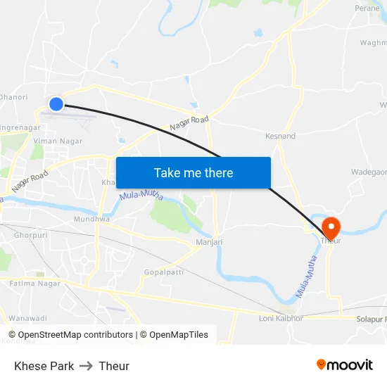 Khese Park to Theur map