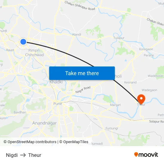 Nigdi to Theur map