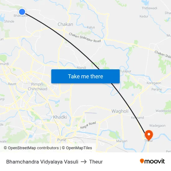 Bhamchandra Vidyalaya Vasuli to Theur map