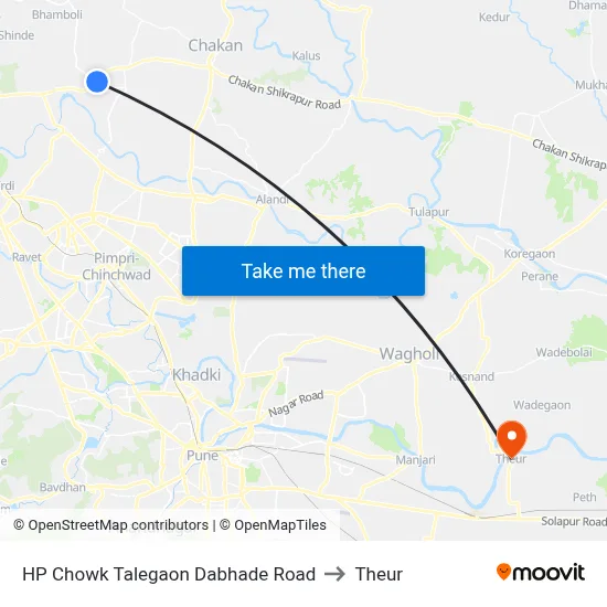 HP Chowk Talegaon Dabhade Road to Theur map