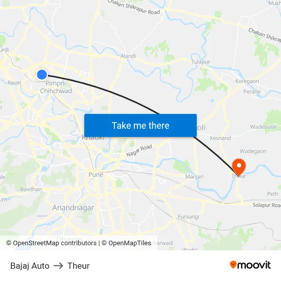 Bajaj Auto to Theur map