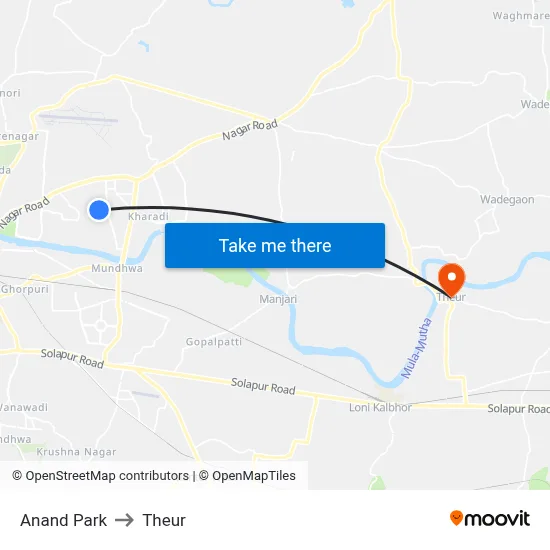 Anand Park to Theur map