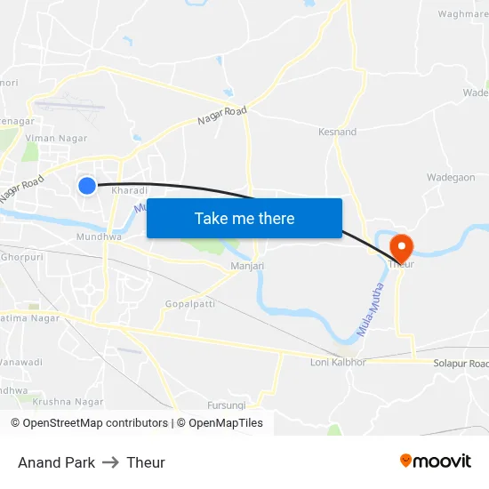 Anand Park to Theur map