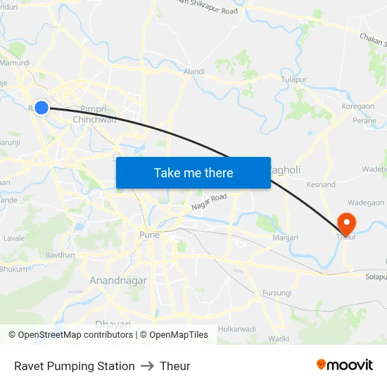 Ravet Pumping Station to Theur map