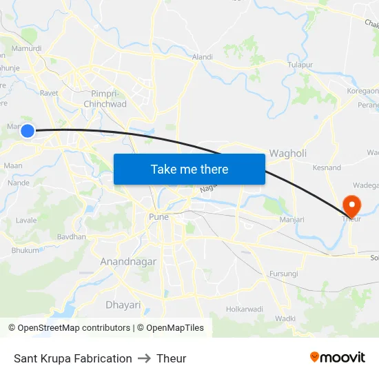Sant Krupa Fabrication to Theur map
