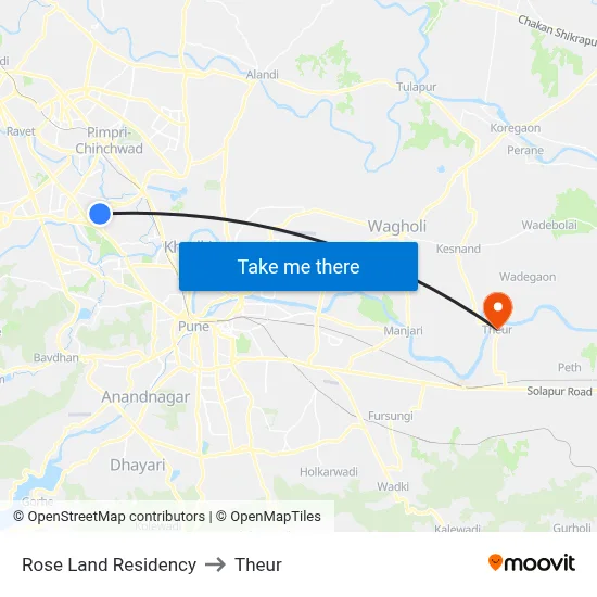 Rose Land Residency to Theur map