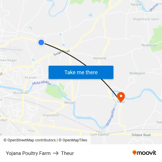 Yojana Poultry Farm to Theur map