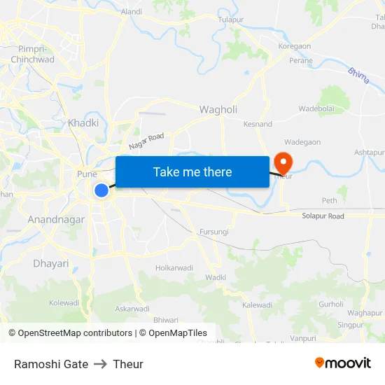 Ramoshi Gate to Theur map