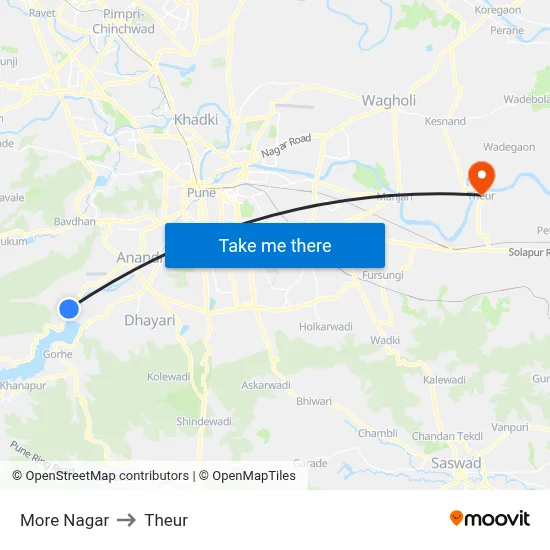 More Nagar to Theur map
