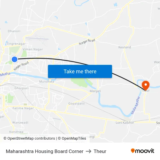 Maharashtra Housing Board Corner to Theur map