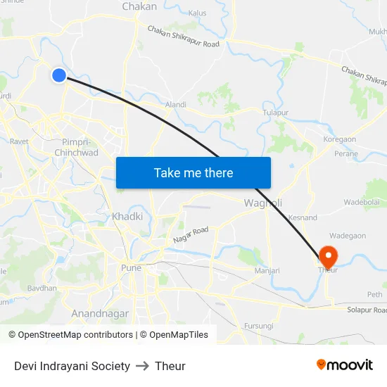 Devi Indrayani Society to Theur map