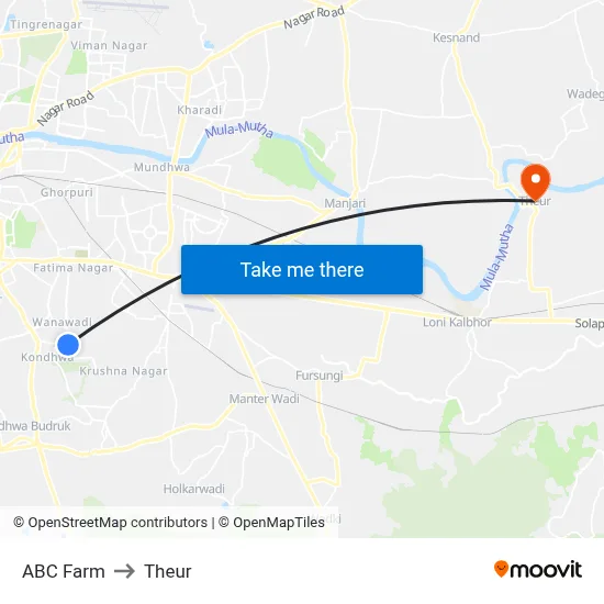 ABC Farm to Theur map