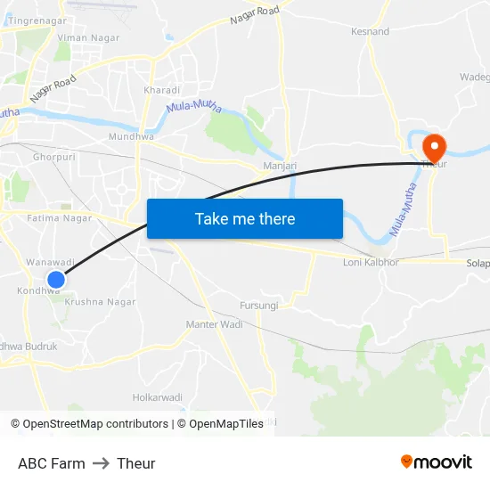ABC Farm to Theur map