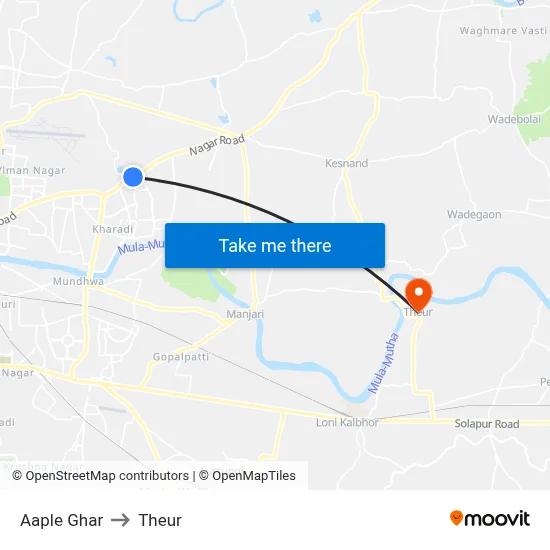 Aaple Ghar to Theur map