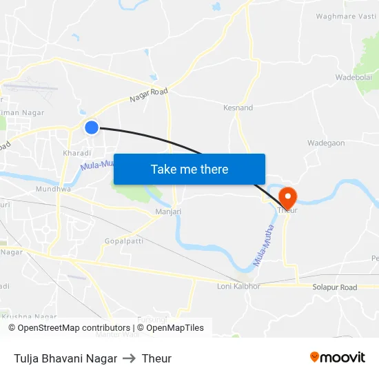 Tulja Bhavani Nagar to Theur map