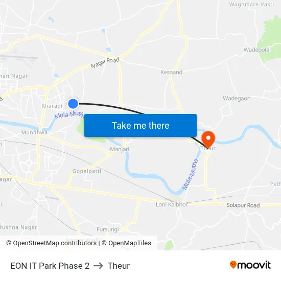 EON IT Park Phase 2 to Theur map