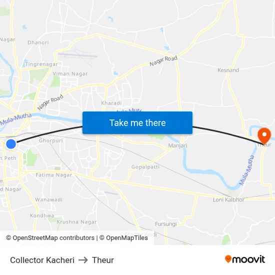 Collector Kacheri to Theur map