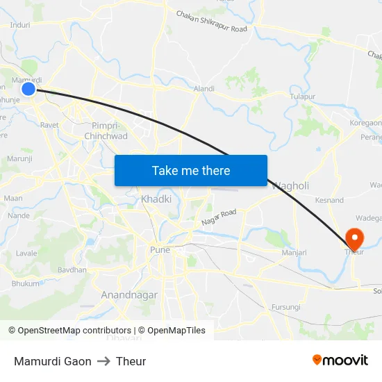 Mamurdi Gaon to Theur map