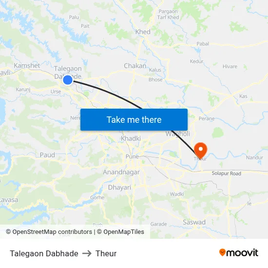 Talegaon Dabhade to Theur map