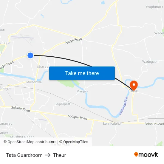 Tata Guardroom to Theur map
