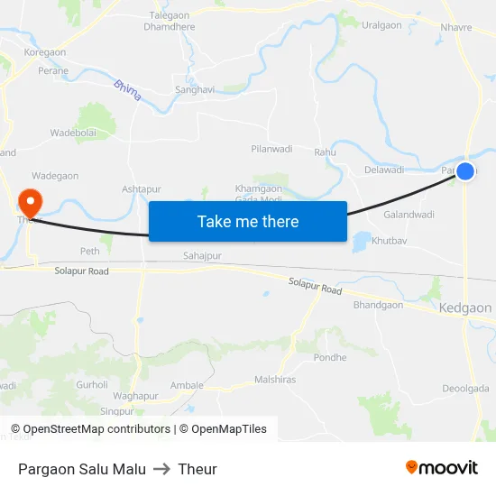 Pargaon Salu Malu to Theur map