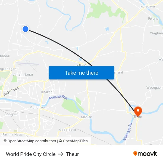 World Pride City Circle to Theur map
