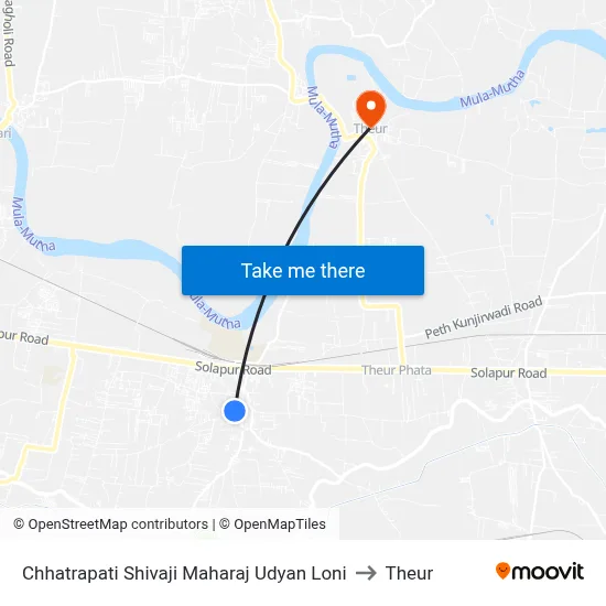 Chhatrapati Shivaji Maharaj Udyan Loni to Theur map