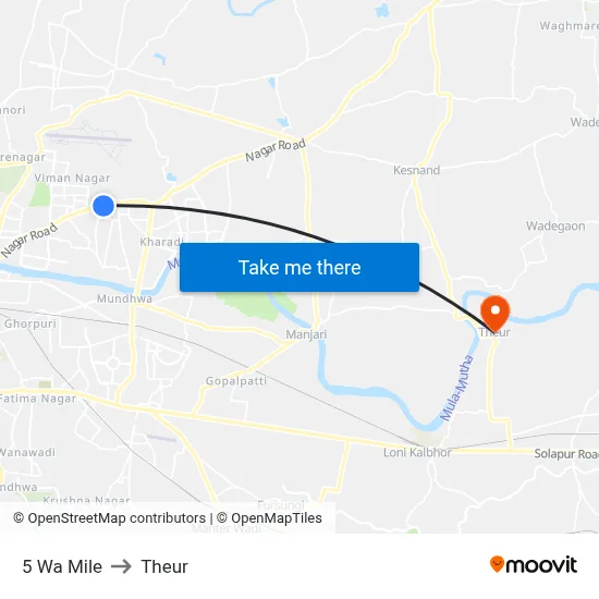 5 Wa Mile to Theur map