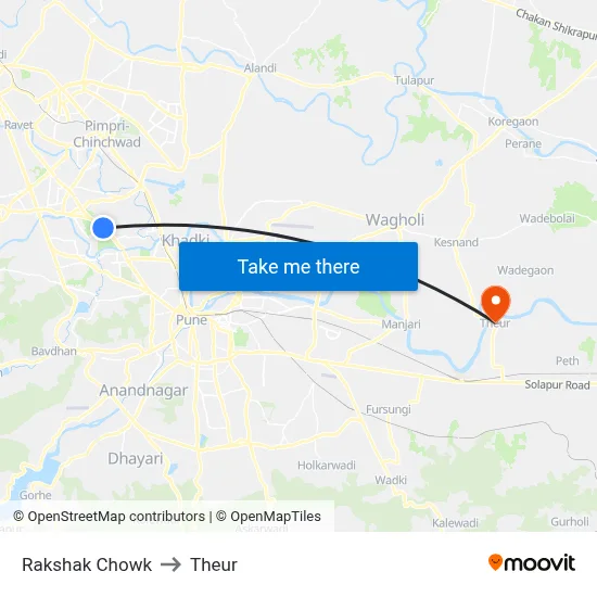 Rakshak Chowk to Theur map