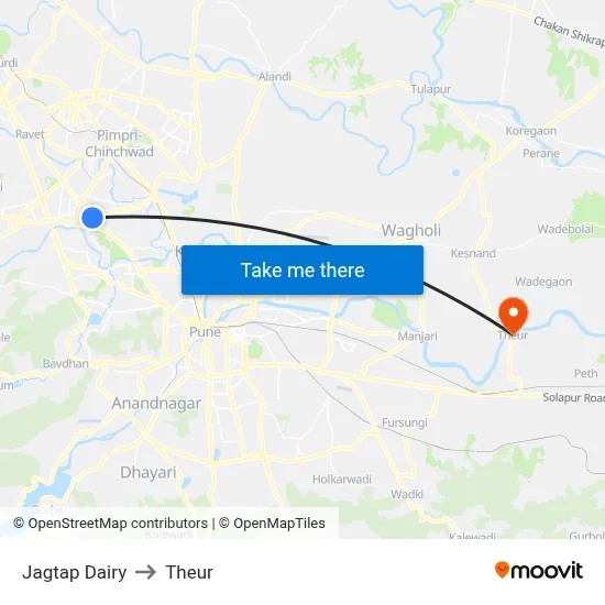 Jagtap Dairy to Theur map
