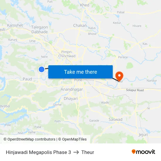 Hinjawadi Megapolis Phase 3 to Theur map
