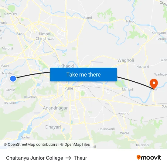 Chaitanya Junior College to Theur map