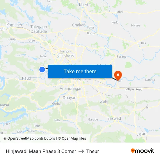 Hinjawadi Maan Phase 3 Corner to Theur map