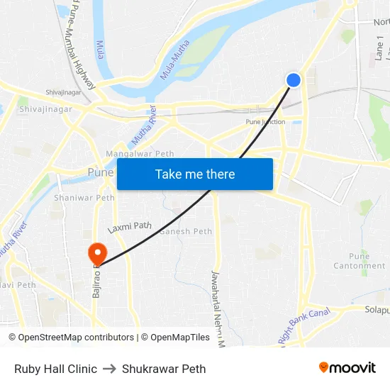 Ruby Hall Clinic to Shukrawar Peth map