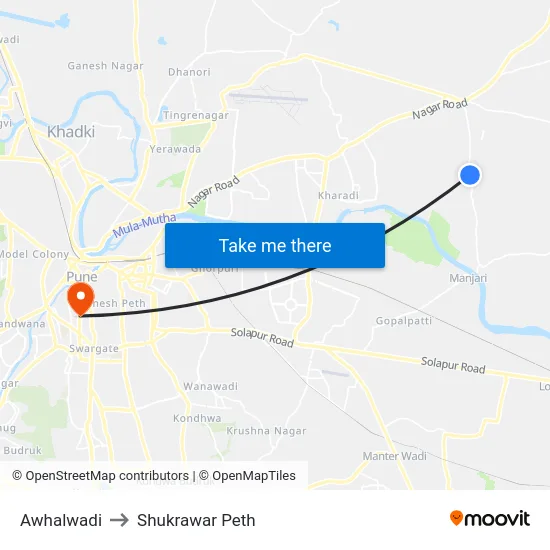 Awhalwadi to Shukrawar Peth map