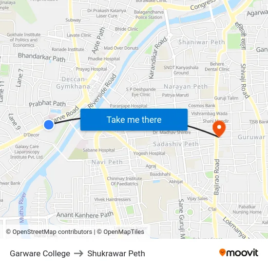 Garware College to Shukrawar Peth map