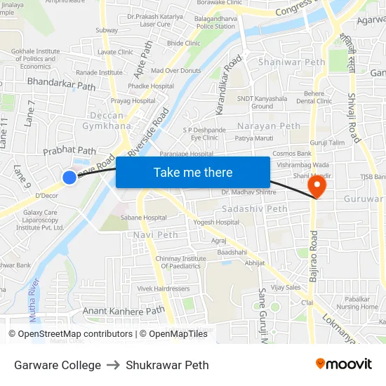Garware College to Shukrawar Peth map