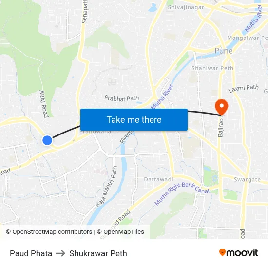 Paud Phata to Shukrawar Peth map