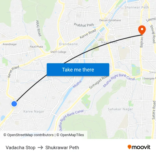 Vadacha Stop to Shukrawar Peth map