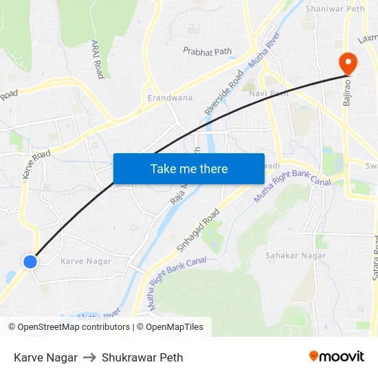 Karve Nagar to Shukrawar Peth map