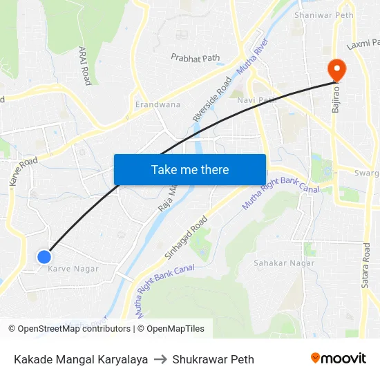 Kakade Mangal Karyalaya to Shukrawar Peth map