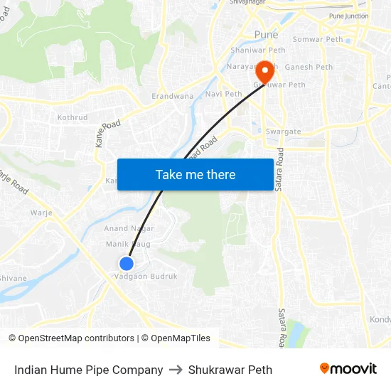 Indian Hume Pipe Company to Shukrawar Peth map