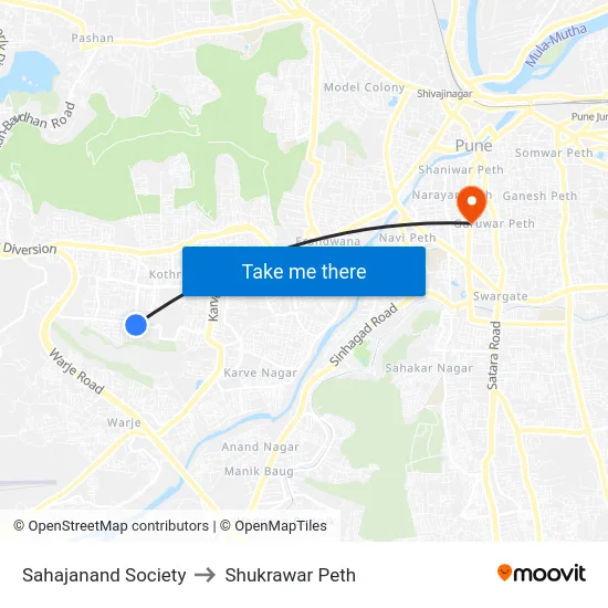 Sahajanand Society to Shukrawar Peth map