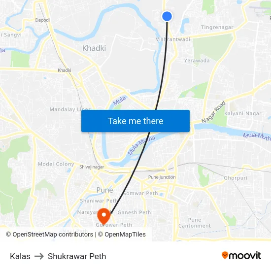 Kalas to Shukrawar Peth map