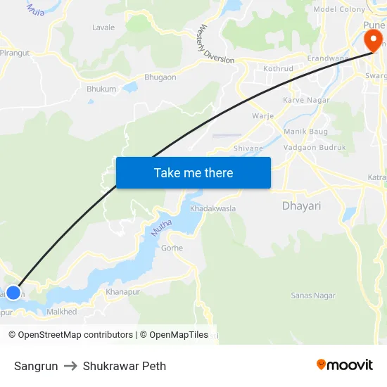 Sangrun to Shukrawar Peth map