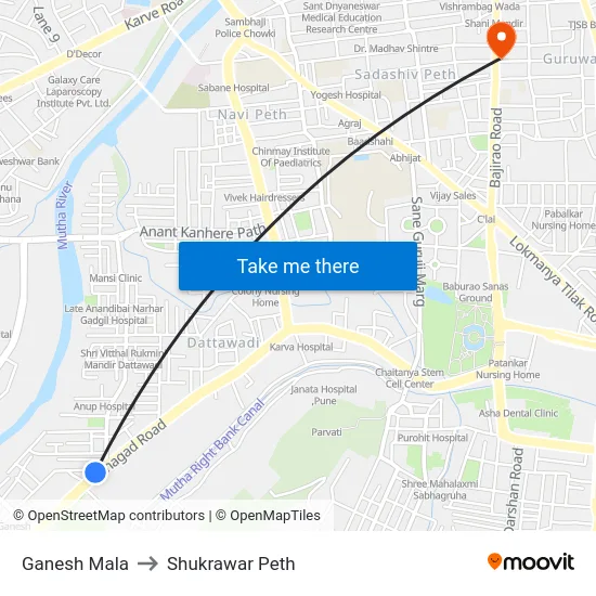 Ganesh Mala to Shukrawar Peth map
