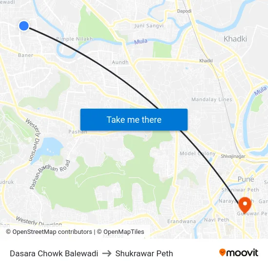 Dasara Chowk Balewadi to Shukrawar Peth map