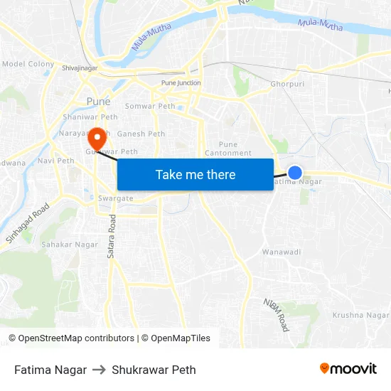 Fatima Nagar to Shukrawar Peth map
