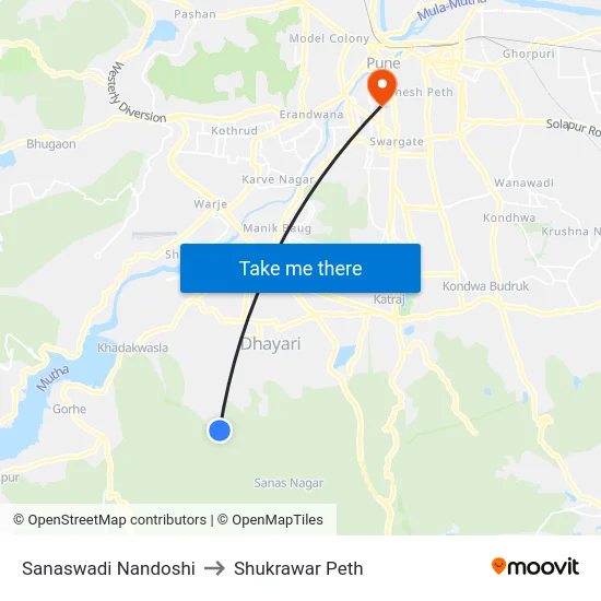 Sanaswadi Nandoshi to Shukrawar Peth map